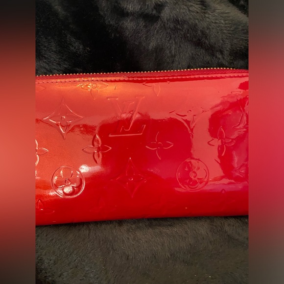 Louis Vuitton Monogram Vernis Patent Leather continental Wallet Scarlet Red - Picture 15 of 16
